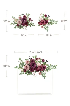 Flexible Combo Set Flower Sign Decor in Romantic Marsala | Clearance