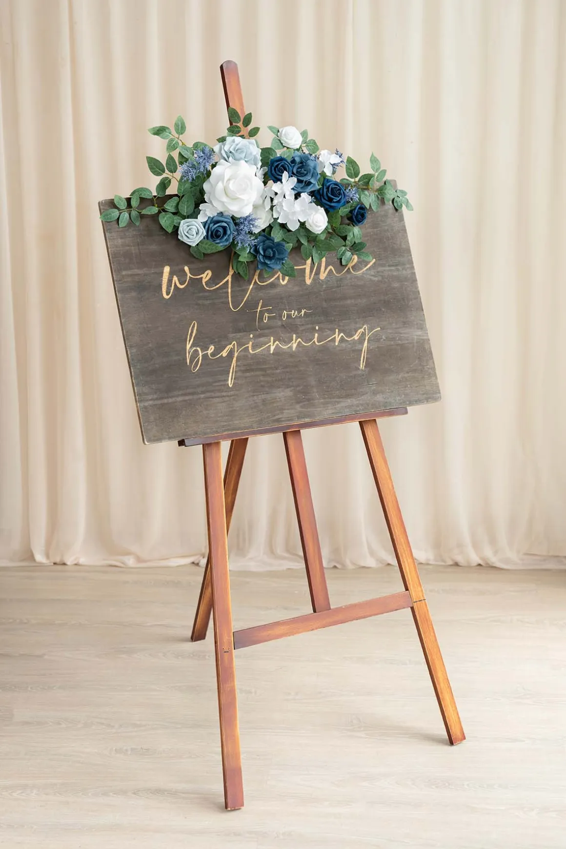 Flexible Combo Set Flower Sign Decor in Dusty Blue & Navy Blue