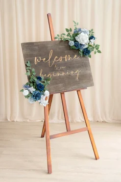 Flexible Combo Set Flower Sign Decor in Dusty Blue & Navy Blue