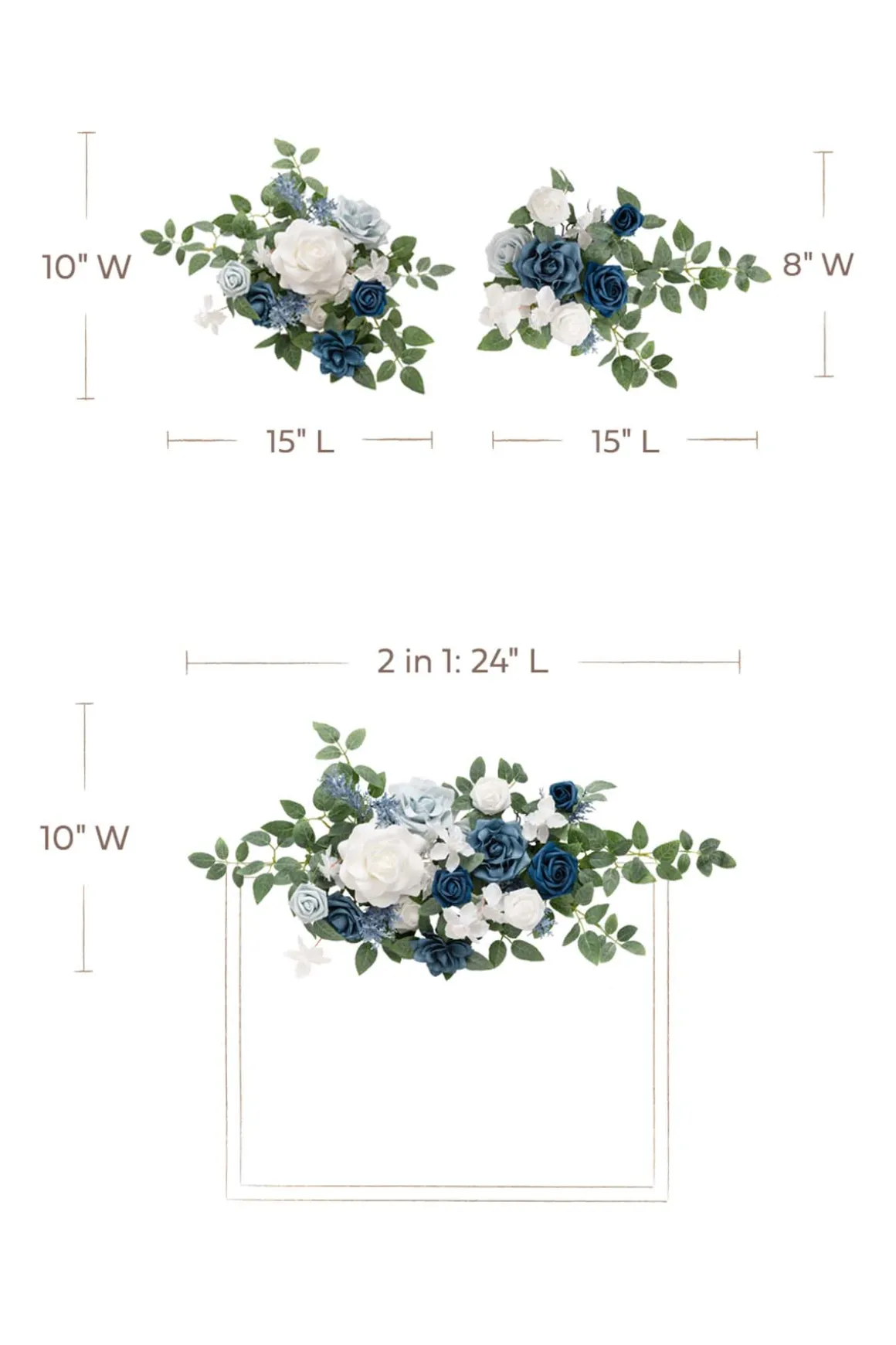 Flexible Combo Set Flower Sign Decor in Dusty Blue & Navy Blue