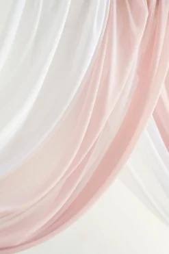 Flower Arch Decor with Drapes in Dusty Rose & Cream