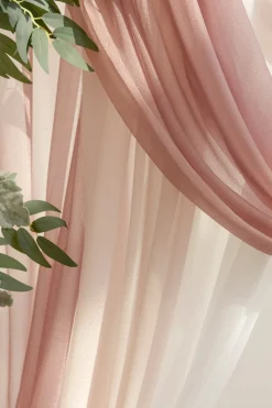 Flower Arch Decor with Drapes in Dusty Rose & Cream