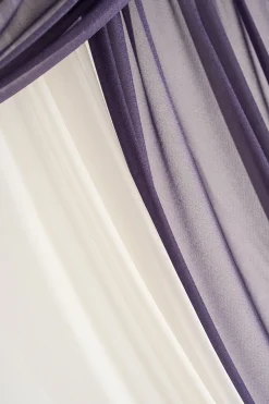 Flower Arch Decor with Drapes in Lilac & Gold