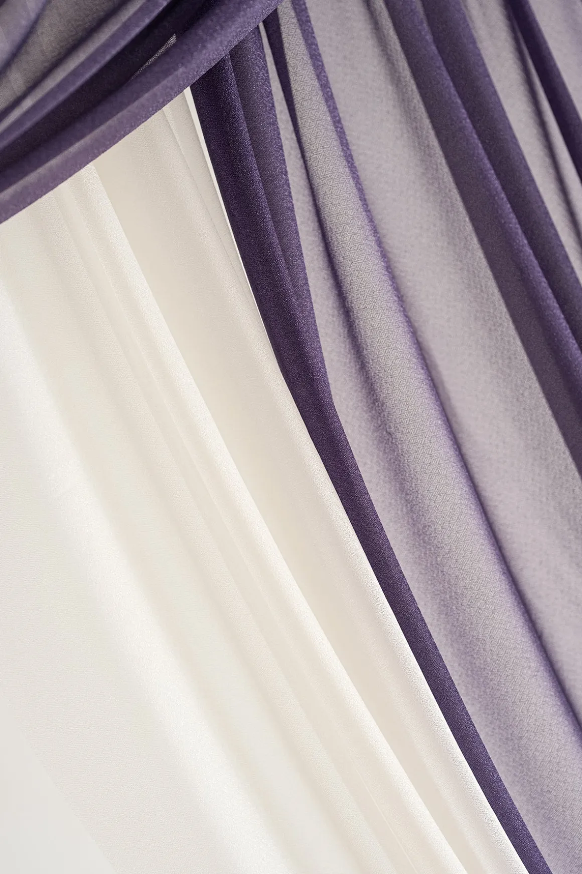 Flower Arch Decor with Drapes in Lilac & Gold