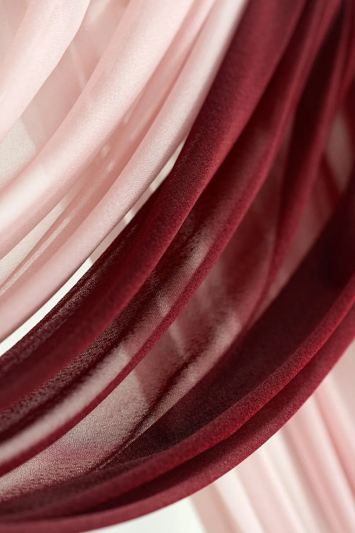 Flower Arch Decor with Drapes in Romantic Marsala
