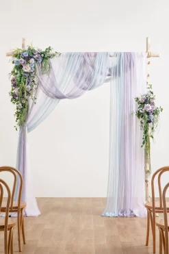 Flower Arch Decor with Drapes in Ethereal Purple Dream | Clearance