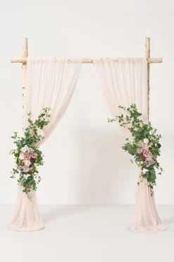 Flower Arch Decor with Drapes in Dusty Rose & Mauve | Clearance