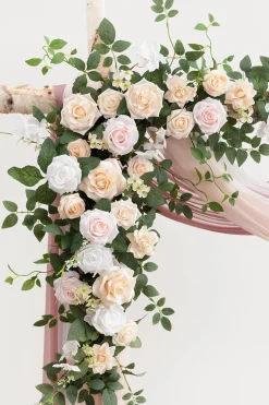 Flower Arch Decor with Drapes in Blush & Cream | Clearance