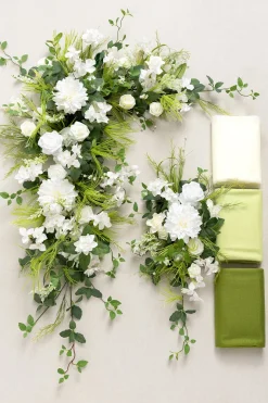 Flower Arch Decor with Drapes in May Lily & Olive | Clearance