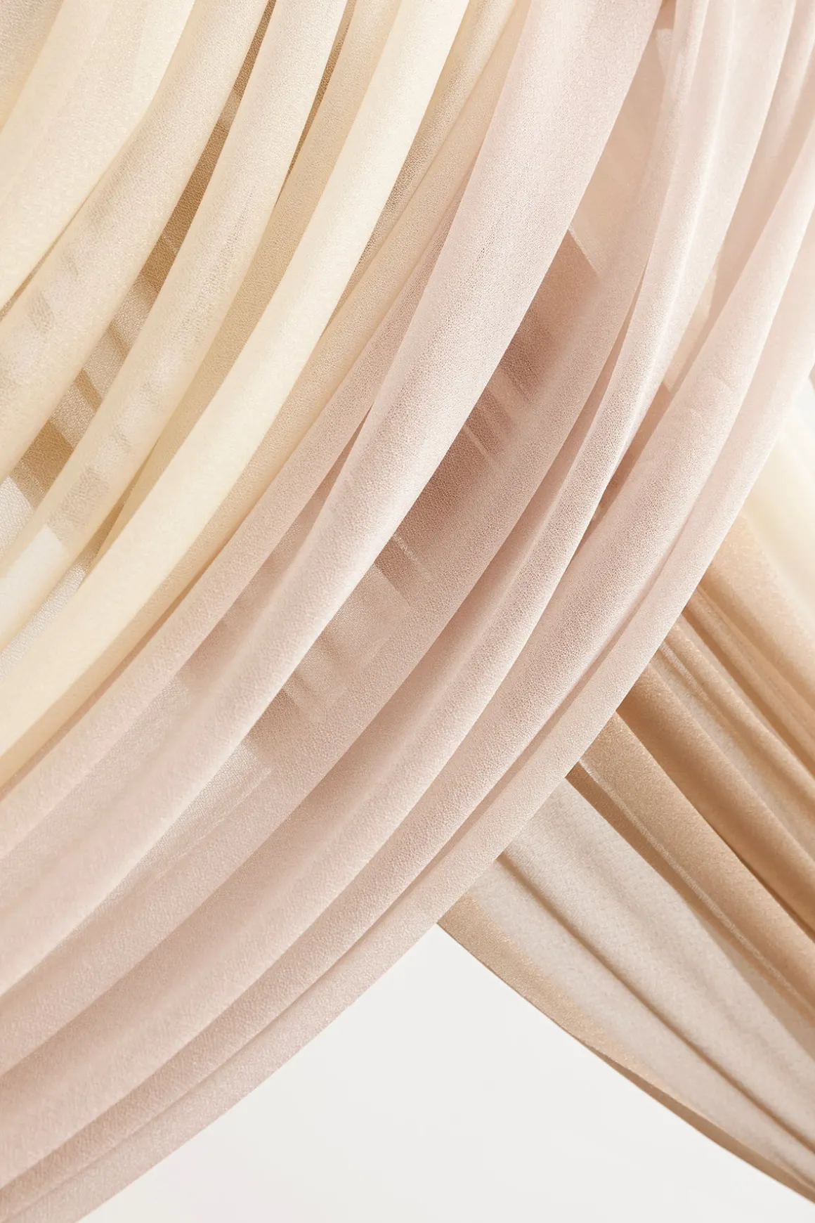 Flower Arch Decor with Drapes in Tawny Beige & Sand Beige | Clearance