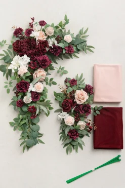 Flower Arch Decor with Drapes in Set of 4 (for 5 x 6ft Small Arch)