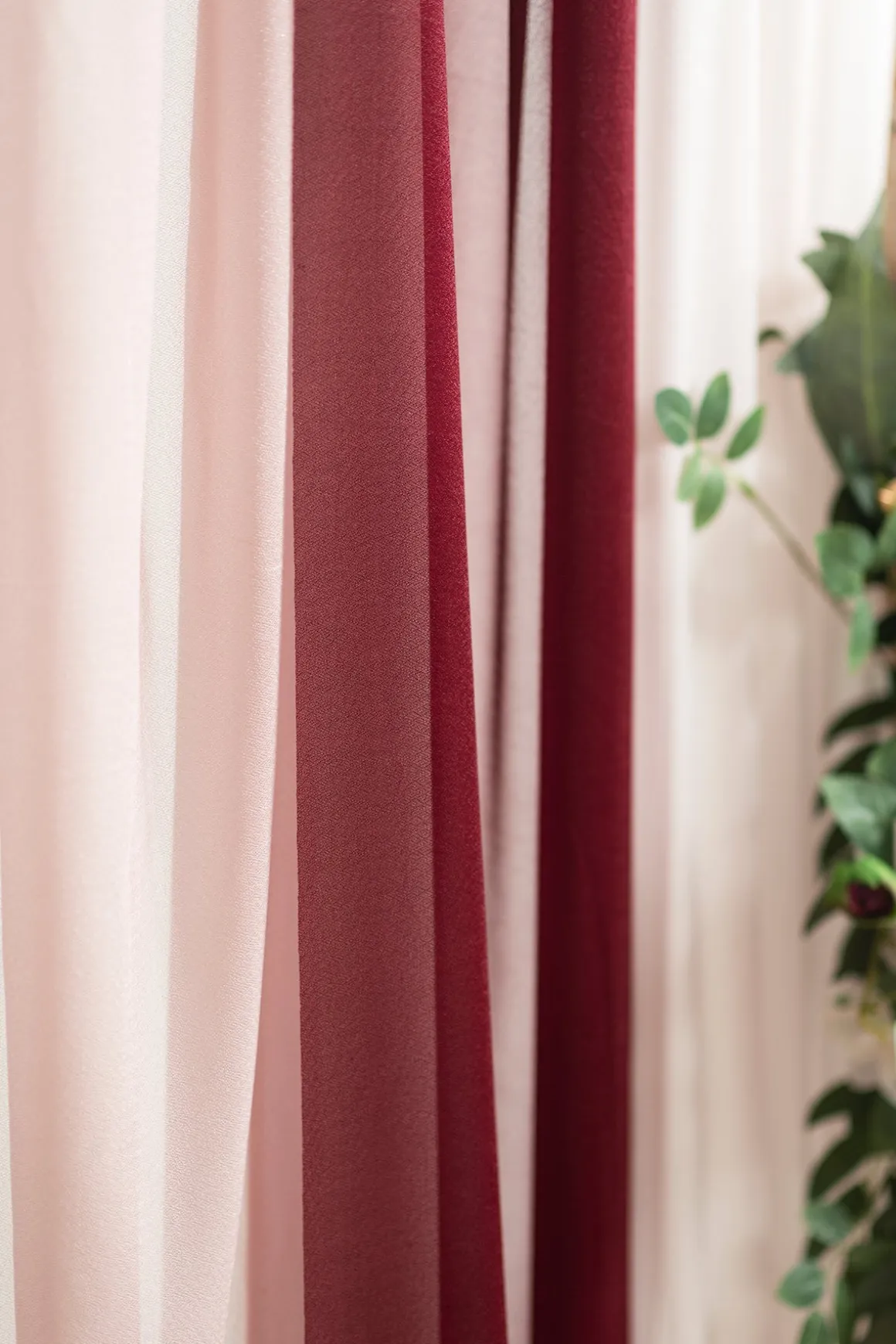 Flower Arch Decor with Drapes in Romantic Marsala (Set of 5) | Clearance