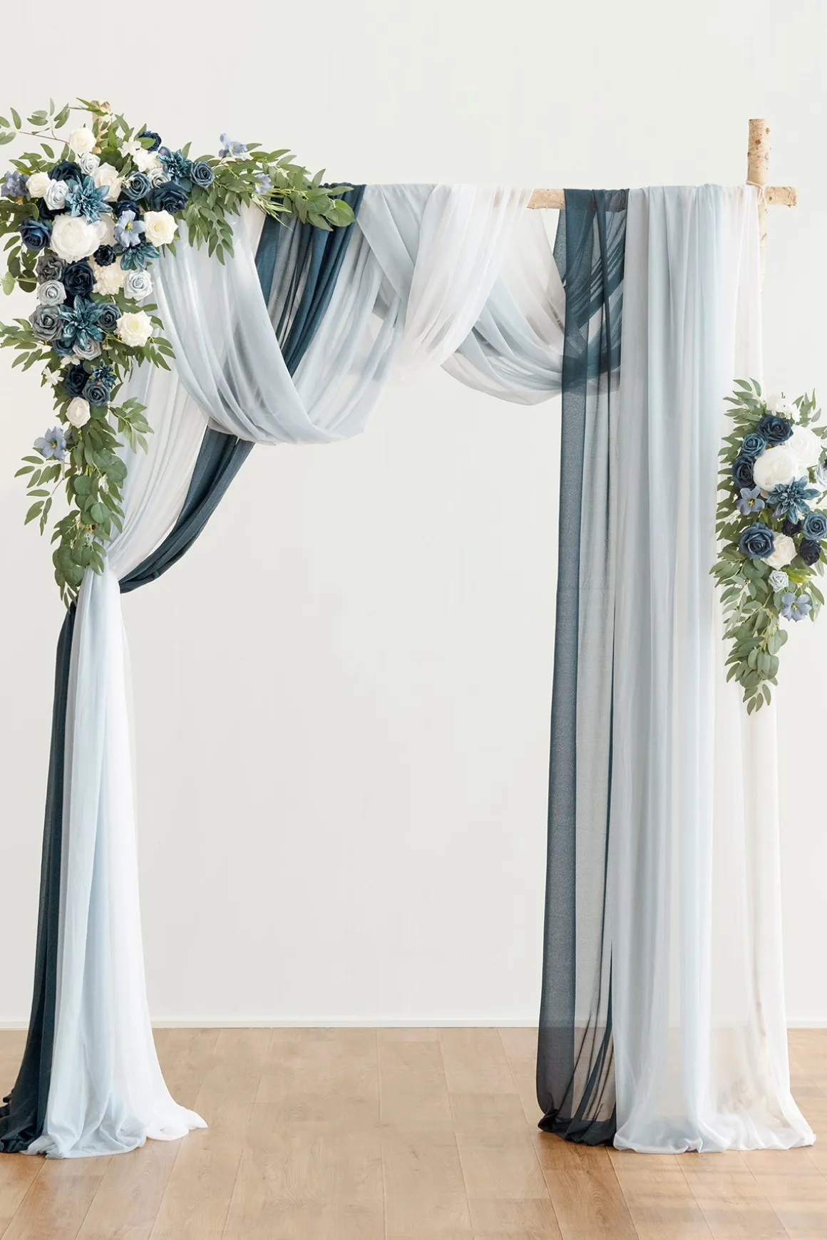 Flower Arch Decor with Drapes in Dusty Blue & Navy (Set of 5) | Clearance