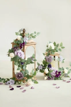 1.8 Flower Garlands in Lilac & Gold