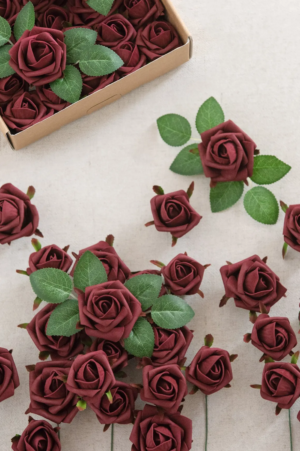 1.5"-2" Foam Rosebud & Petite Rose with Stem