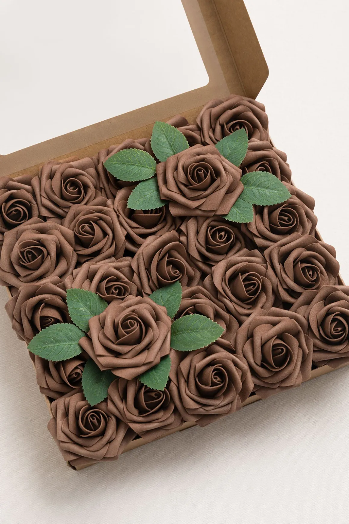 3" Foam Rose with Stem - Earth Brown (25pcs)