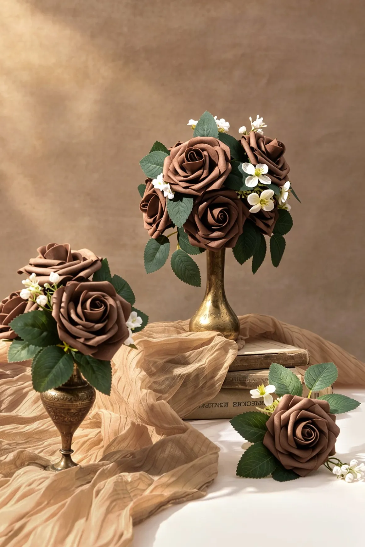 3" Foam Rose with Stem - Earth Brown (25pcs)