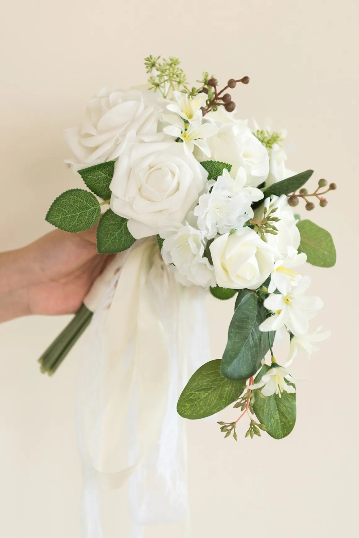 3" Foam Rose with Stem White(50pcs)