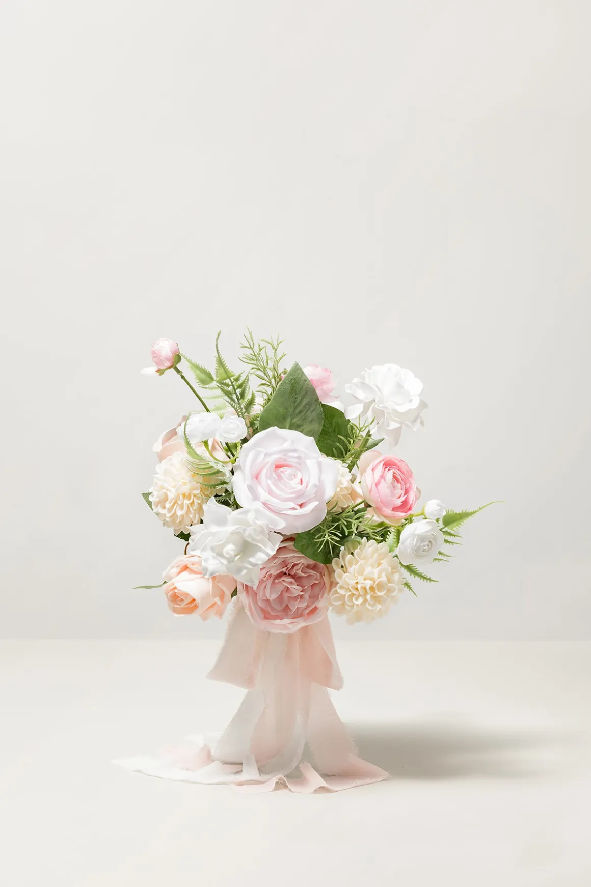 Free-Form Bridesmaid Bouquets in Blush & Cream