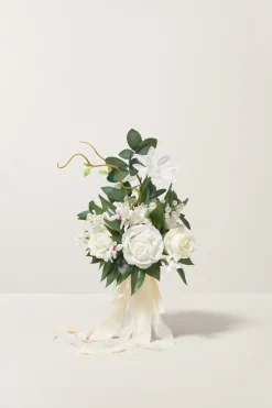 Free-Form Bridesmaid Bouquets in Natural White (Set of 1)