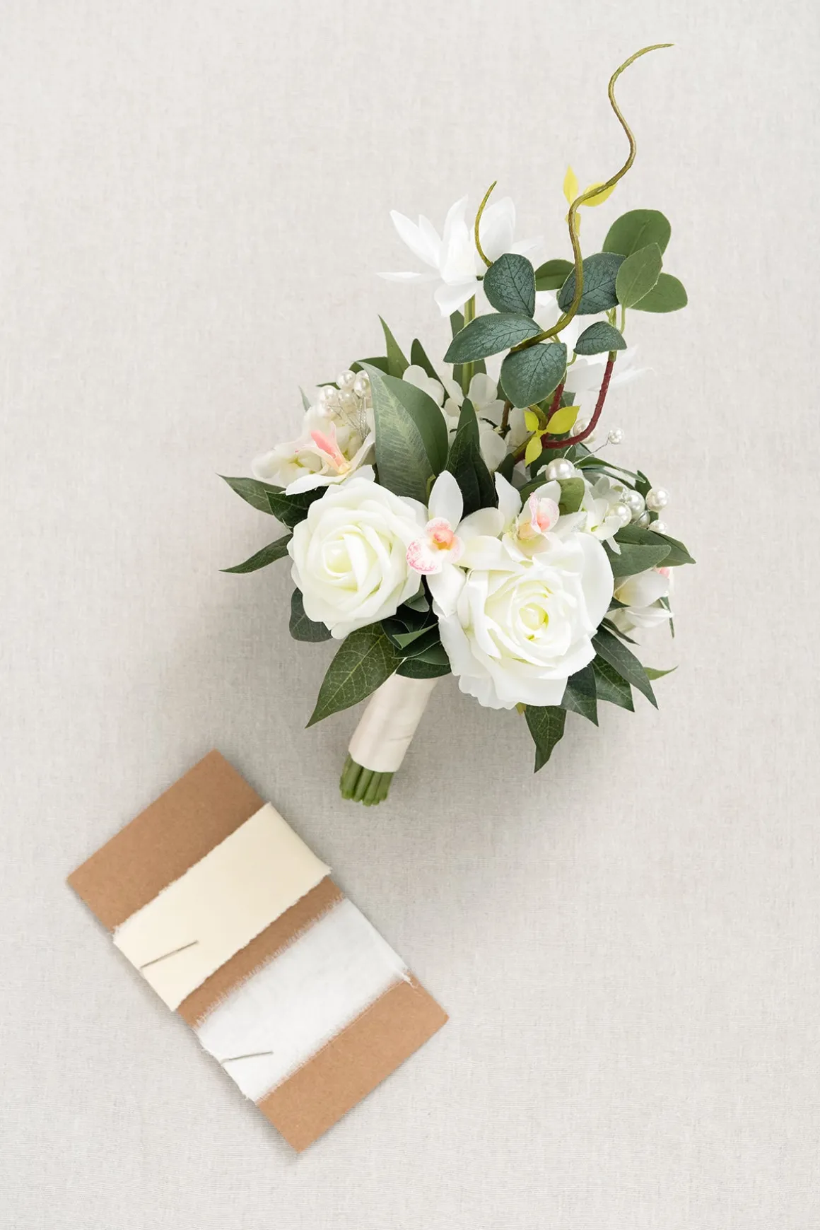 Free-Form Bridesmaid Bouquets in Natural White (Set of 1)