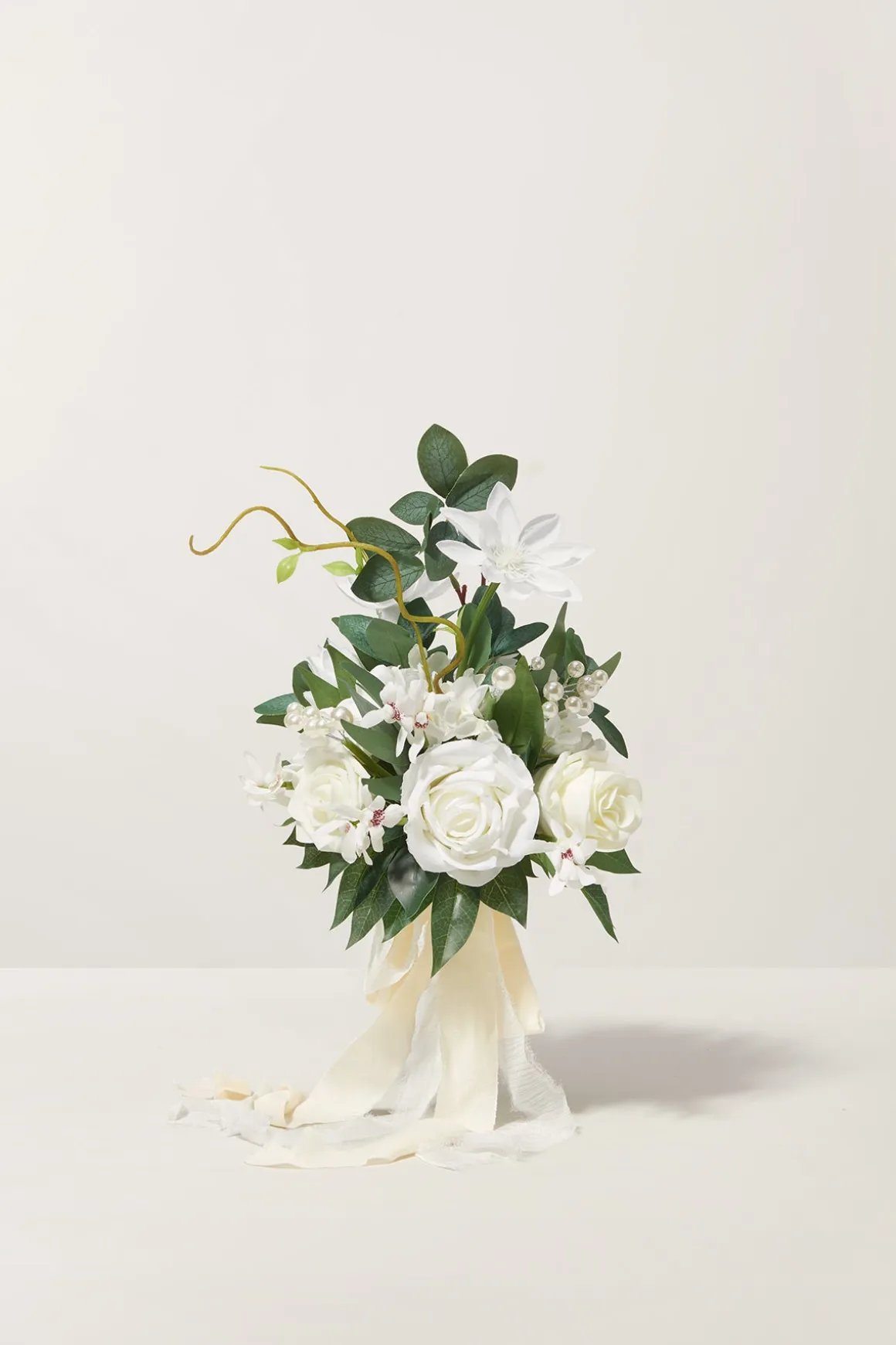 Free-Form Bridesmaid Bouquets in Natural White (Set of 1)