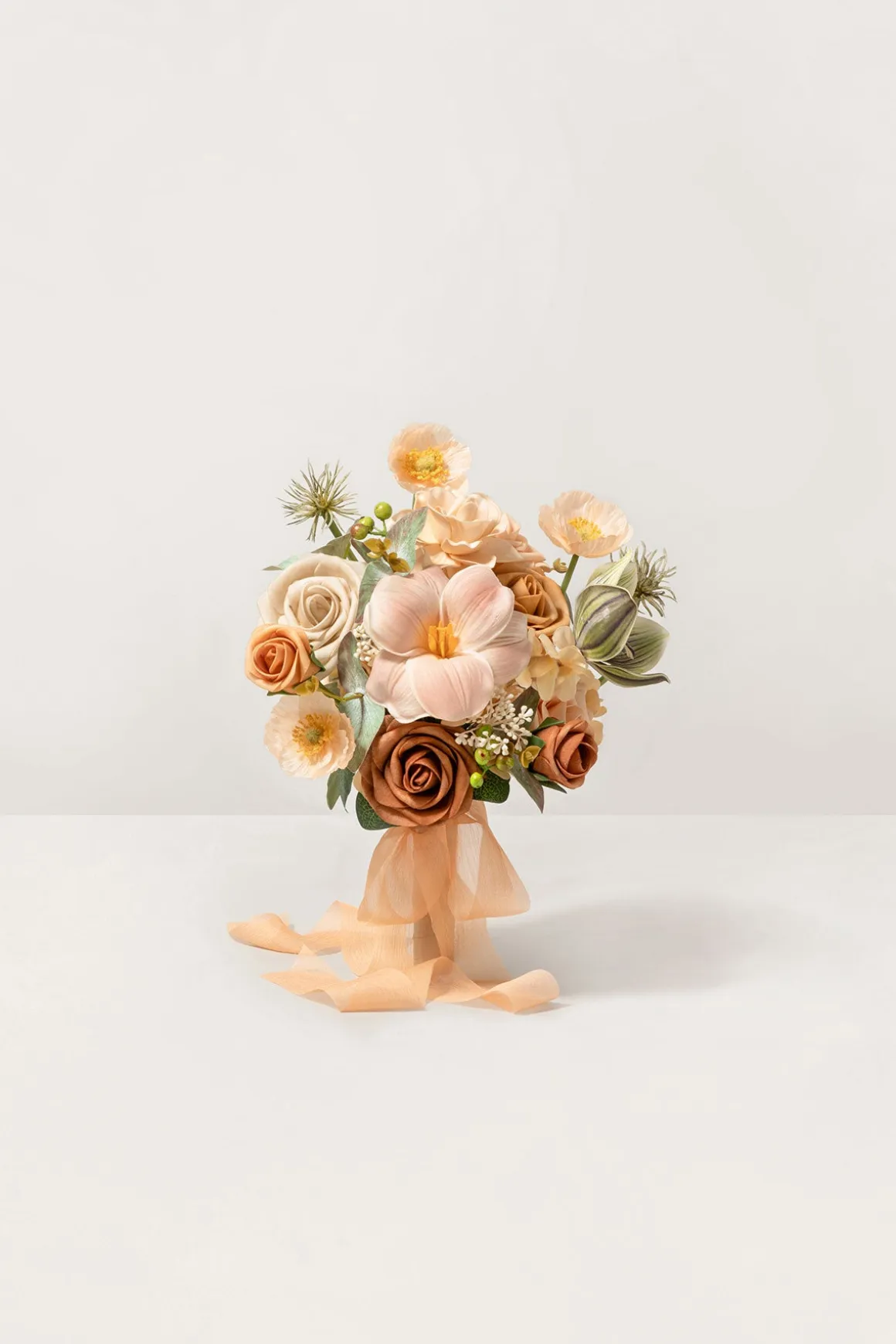 Free-Form Bridesmaid Bouquets in Sunny Peach & Apricot | Clearance