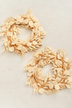 6ft Eucalyptus and Willow Leaf Greenery Garland in White & Beige | Clearance