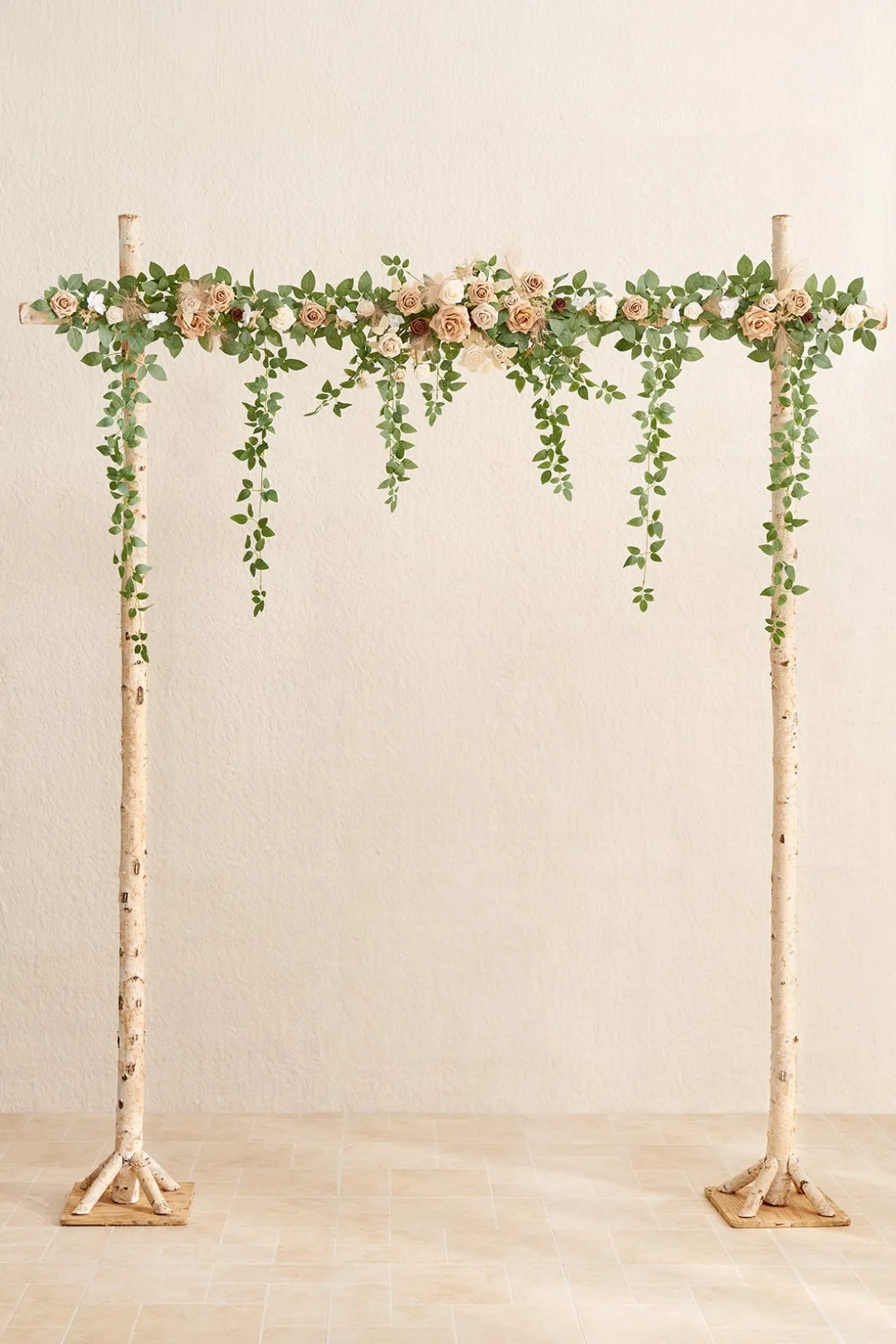 6.5ft Flower Garland in Beige & Sage | Clearance