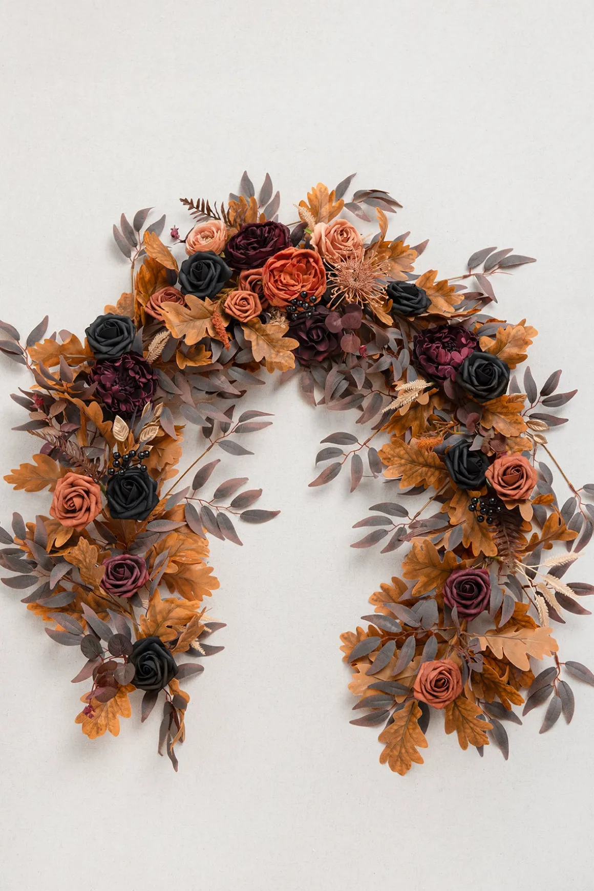 6ft Flower Garland in Black & Pumpkin Orange | Clearance