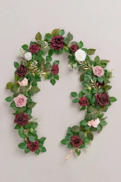 5ft Flower Garland in Burgundy