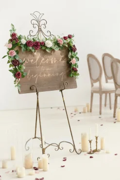 5ft Flower Garland in Burgundy