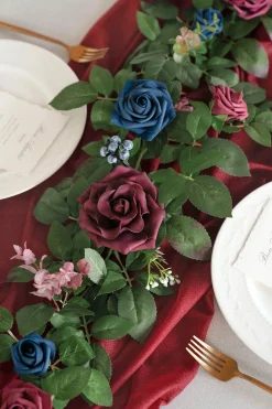 5ft Flower Garland in Burgundy & Navy | Clearance