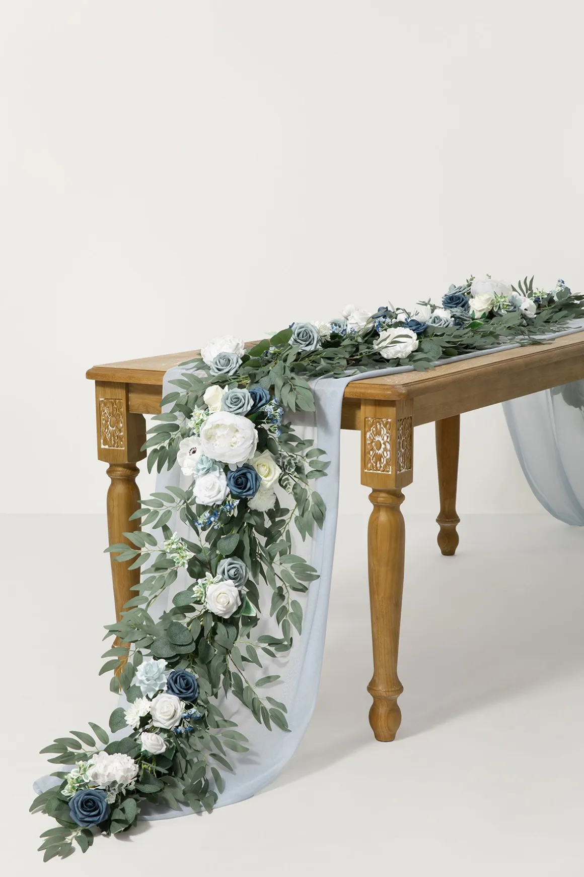 6ft Flower Garland in Dusty Blue & Navy | Clearance