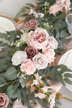 6ft Flower Garland in Dusty Rose & Cream