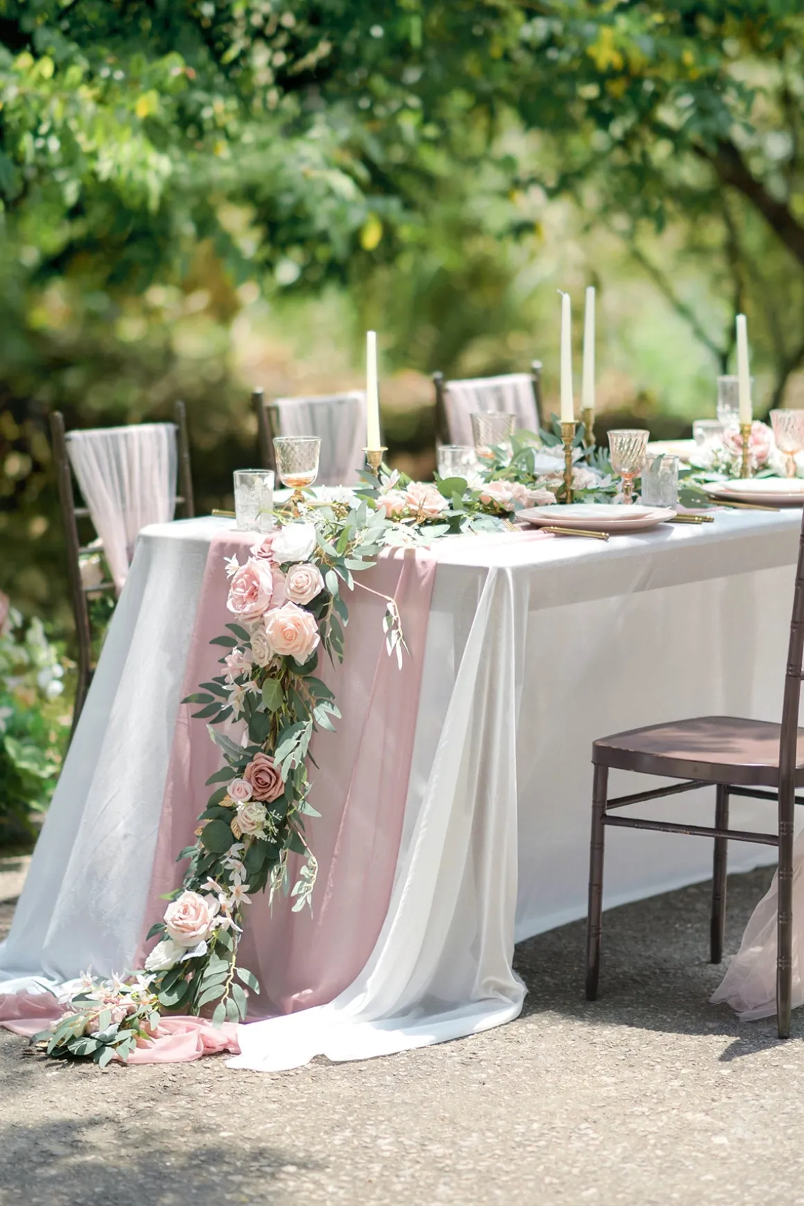 6ft Flower Garland in Dusty Rose & Cream