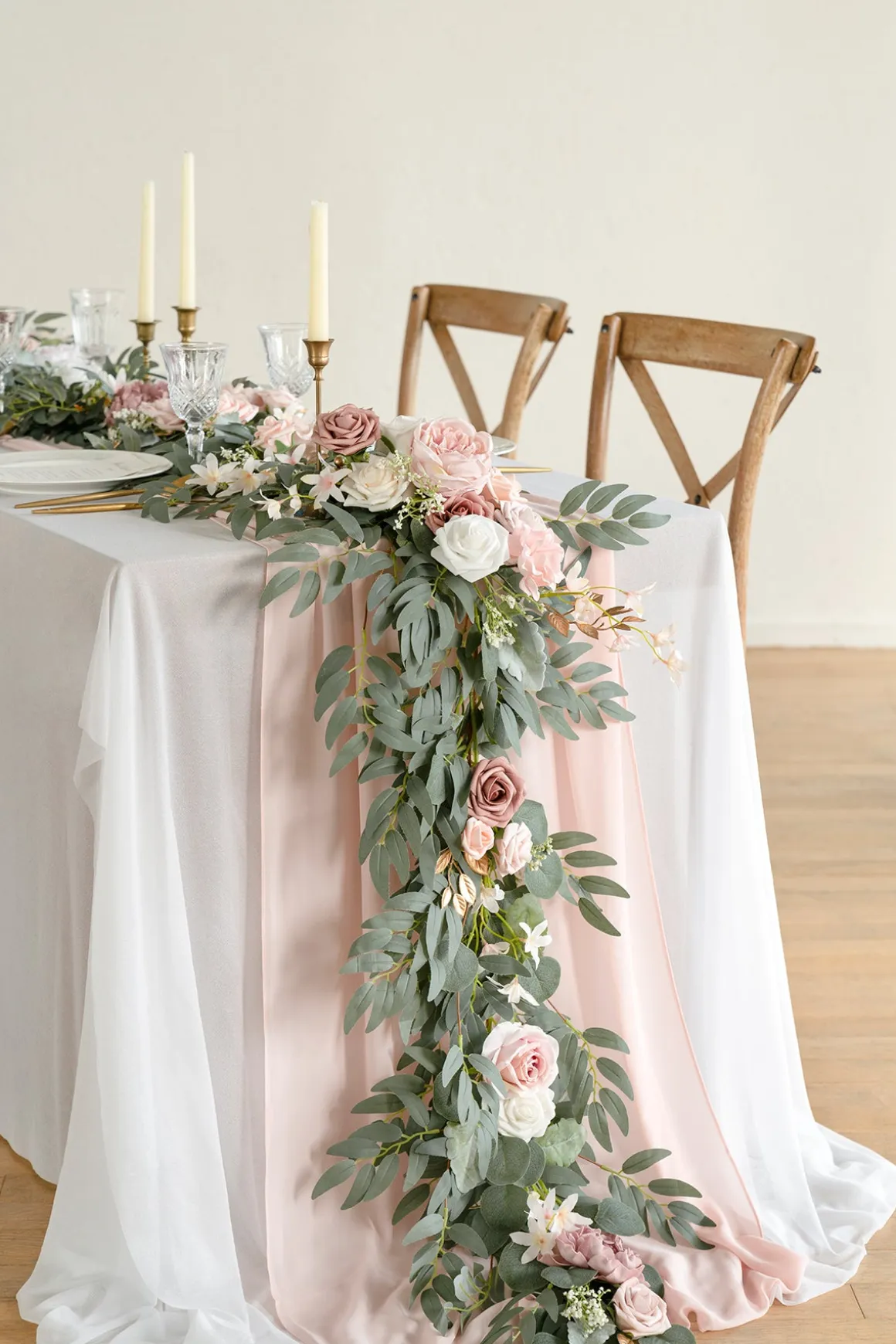 6ft Flower Garland in Dusty Rose & Cream