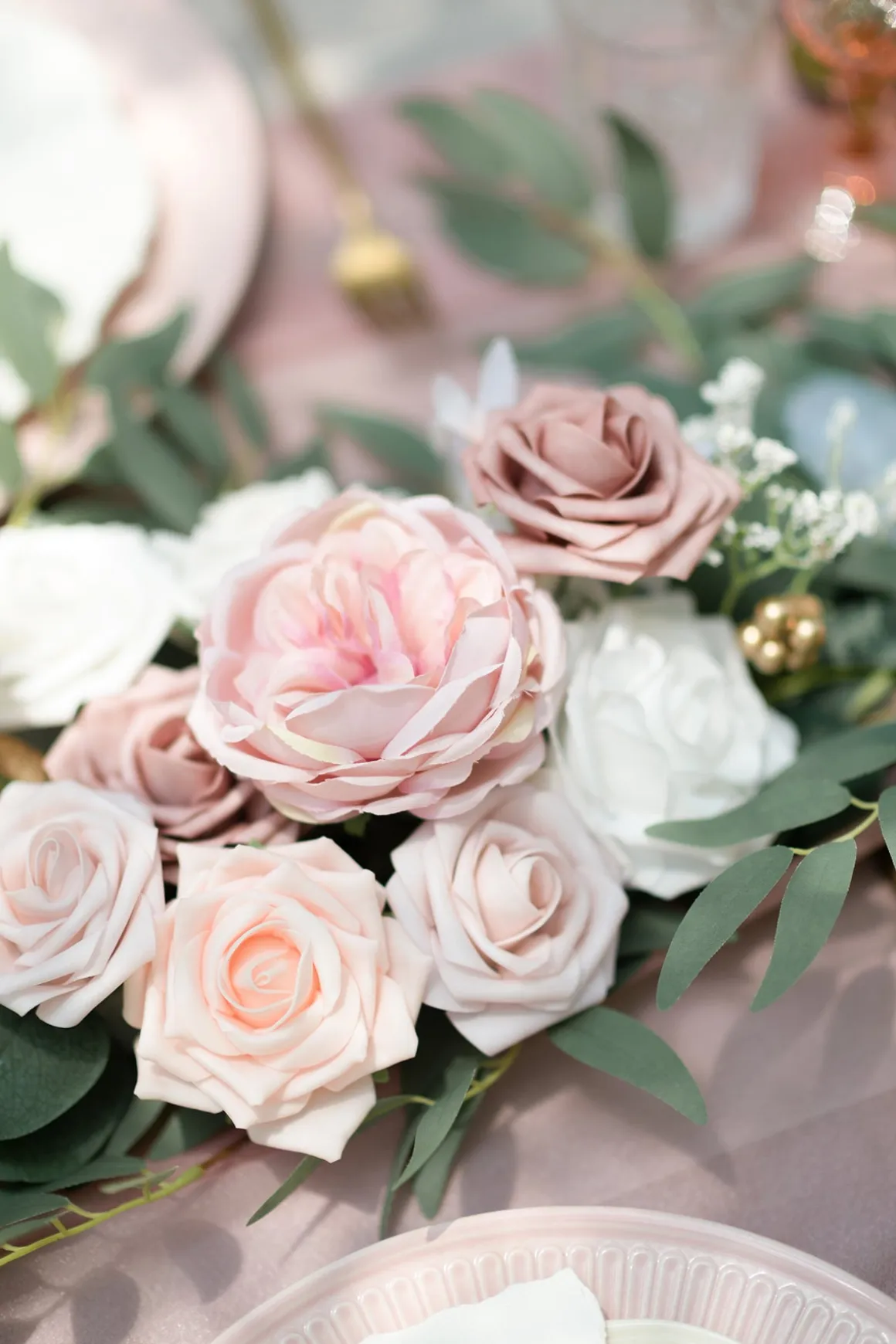 6ft Flower Garland in Dusty Rose & Cream