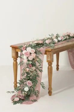 6ft Flower Garland in Dusty Rose & Cream