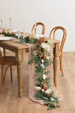 6ft Flower Garland in Earth Brown & Tawny Beige