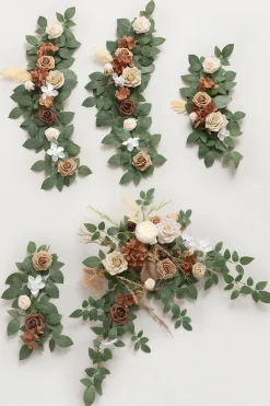 6ft Flower Garland in Earth Brown & Tawny Beige
