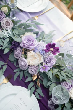 6ft Flower Garland in Lilac & Gold