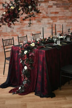 6ft Flower Garland in Moody Burgundy & Black | Clearance