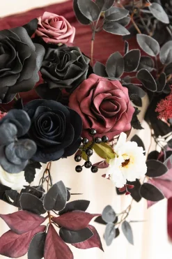6ft Flower Garland in Moody Burgundy & Black | Clearance