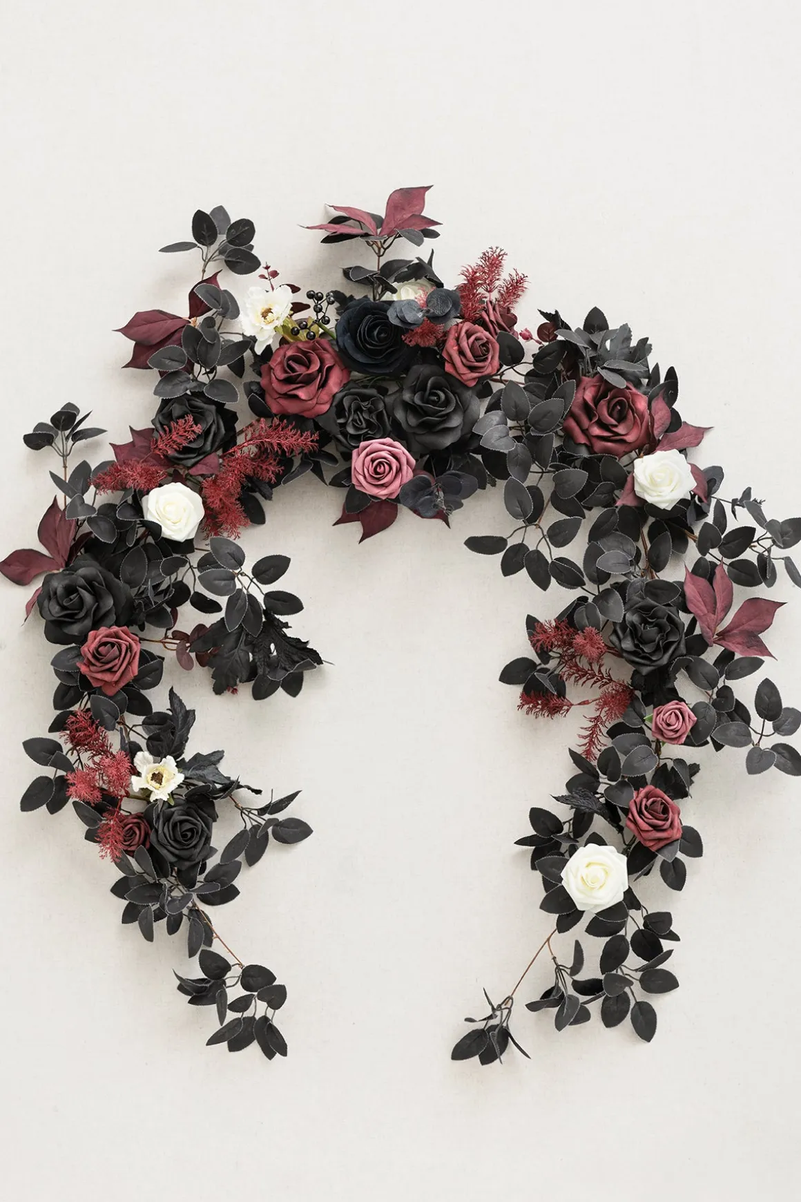 6ft Flower Garland in Moody Burgundy & Black | Clearance