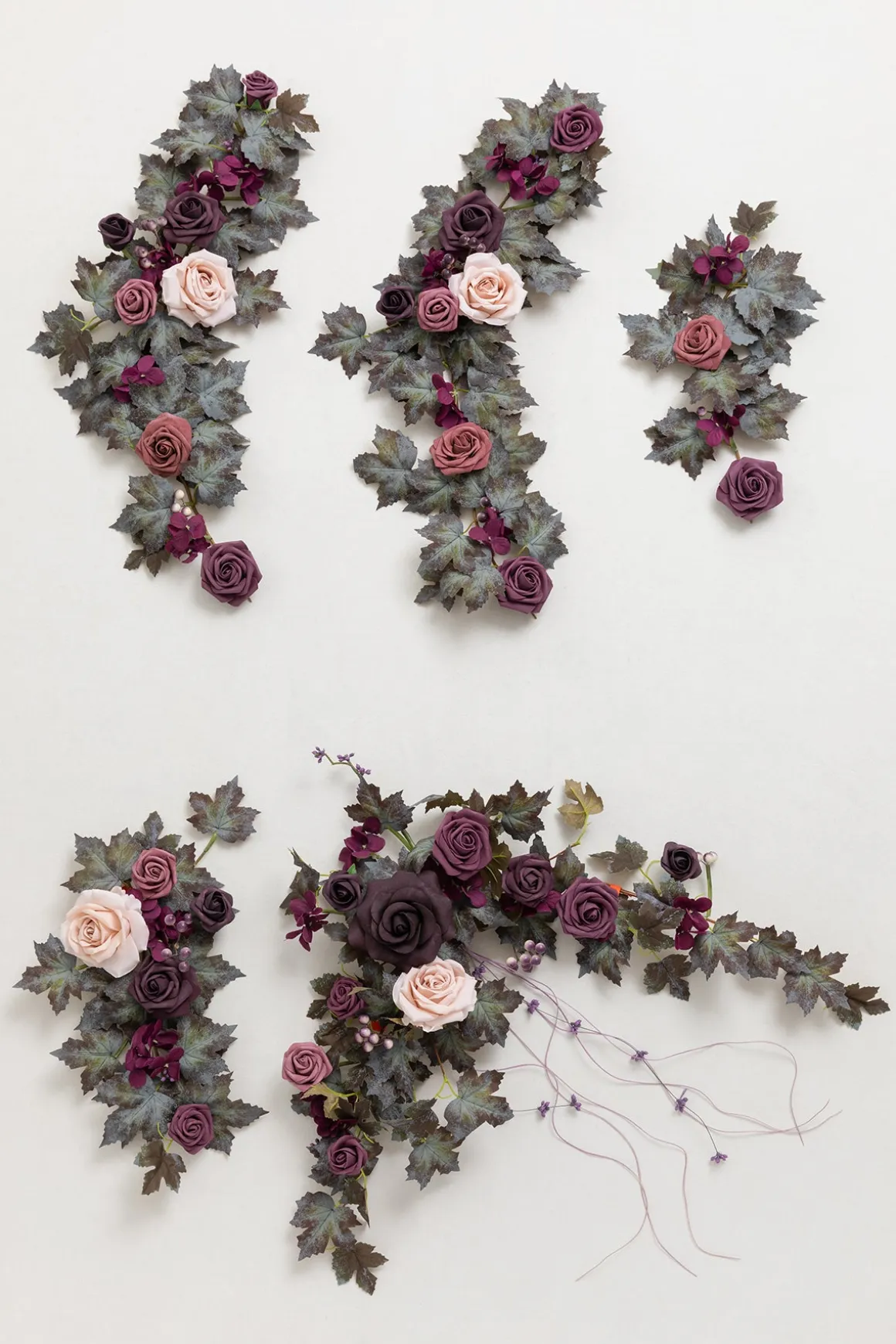 6ft Flower Garland in Plum Velvet Wedding