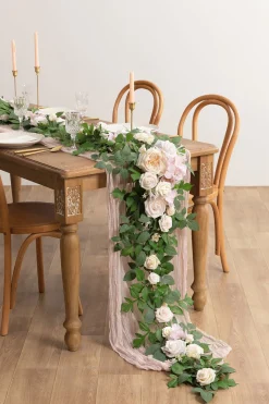 6ft Flower Garland in Powder Pink & Cream