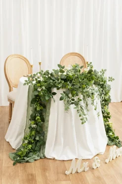 9ft Flower Garland in Sage & Green