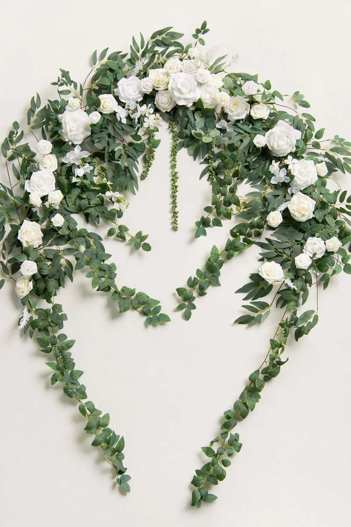 6.5ft Flower Garland in White Sage & pink
