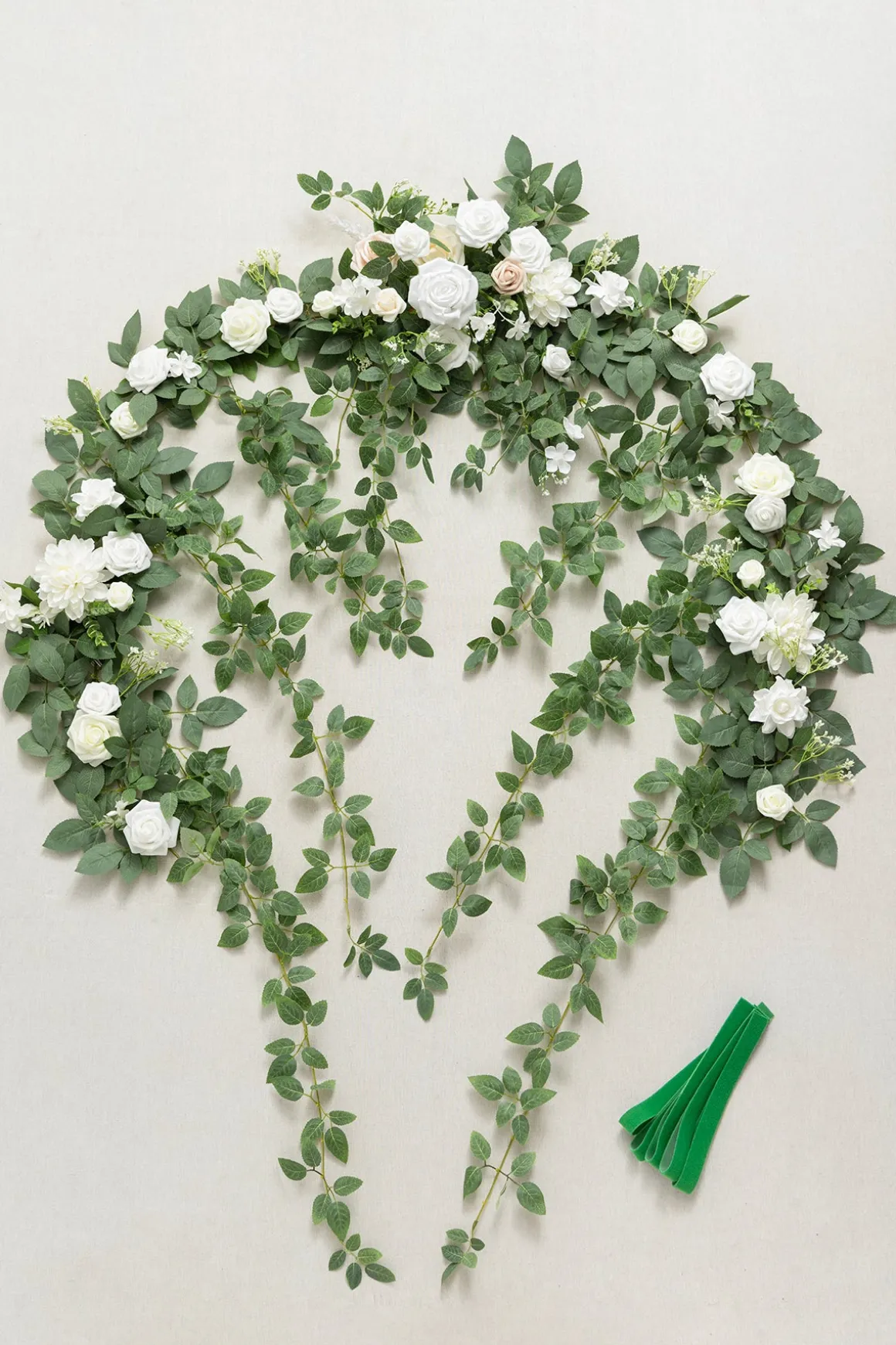 6.5ft Flower Garland in White Sage & pink